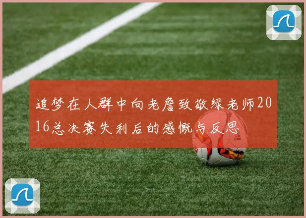追梦在人群中向老詹致敬绿老师2016总决赛失利后的感慨与反思